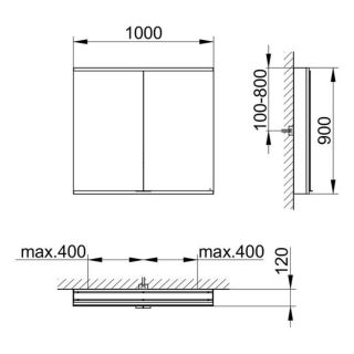 Зеркальный шкаф Keuco Royal Modular 800211101000200 100 см